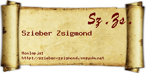 Szieber Zsigmond névjegykártya